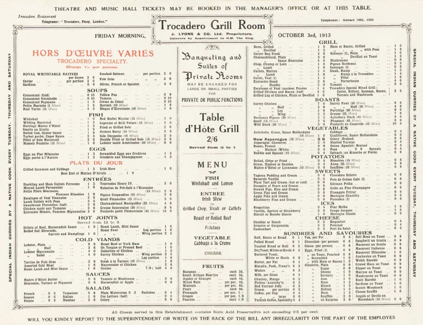 Troc menu