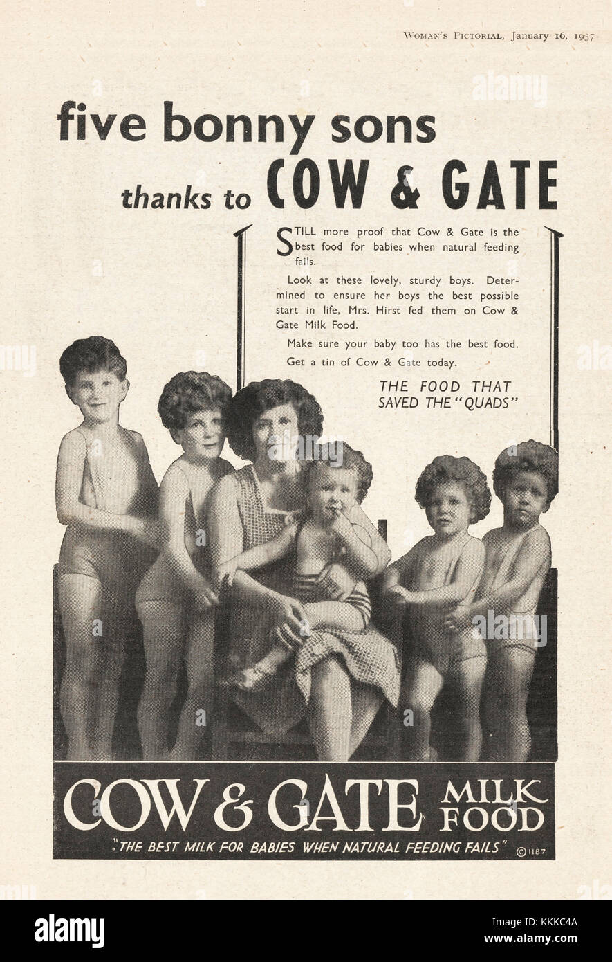 1937-uk-magazine-cow-gate-milk-advert-KKKC4A